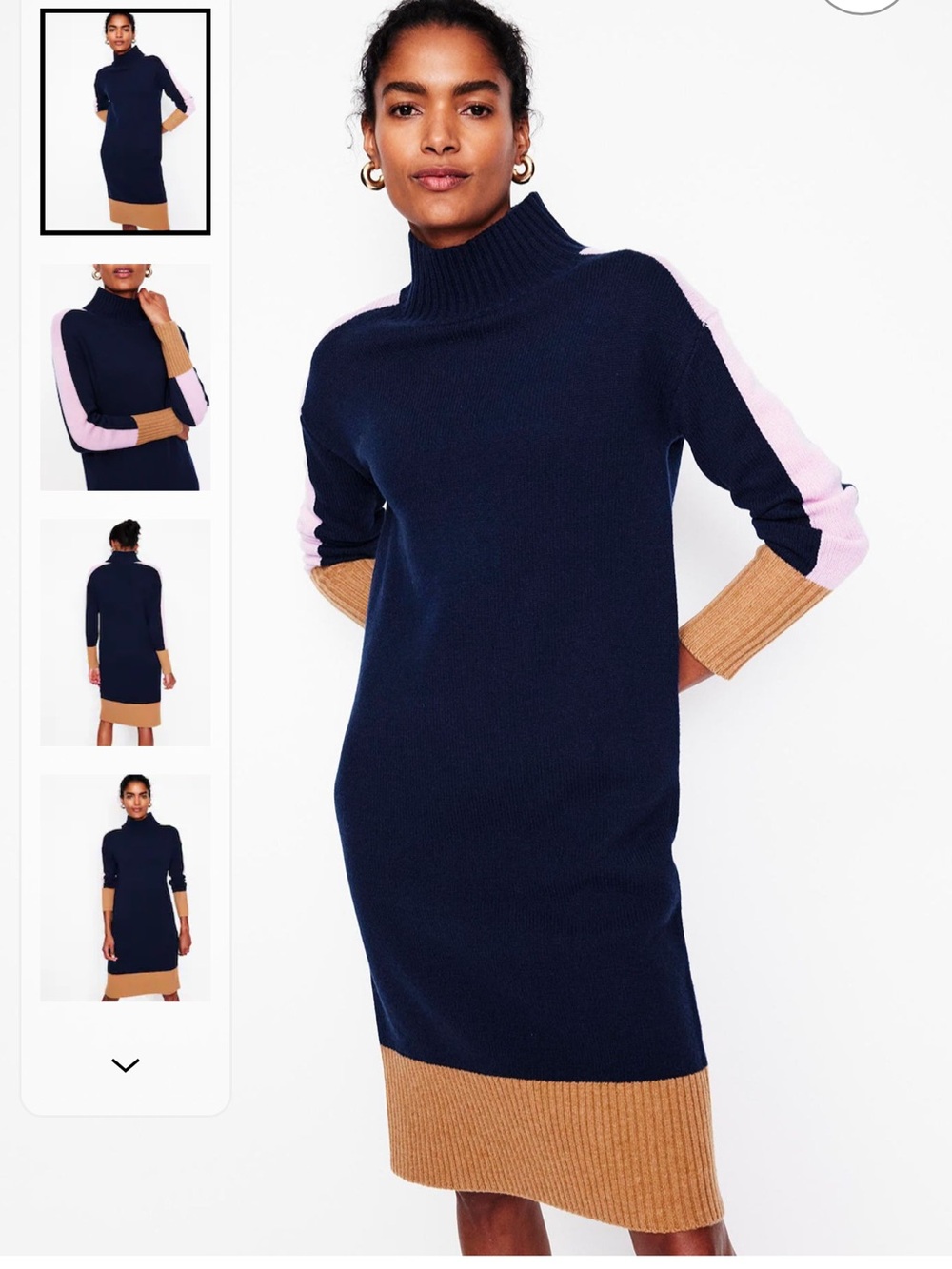 Boden Blue Jessica Merino Dress 8 petite - Picture 3 of 11